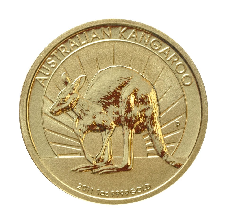 Pièce Kangourou australien en or.